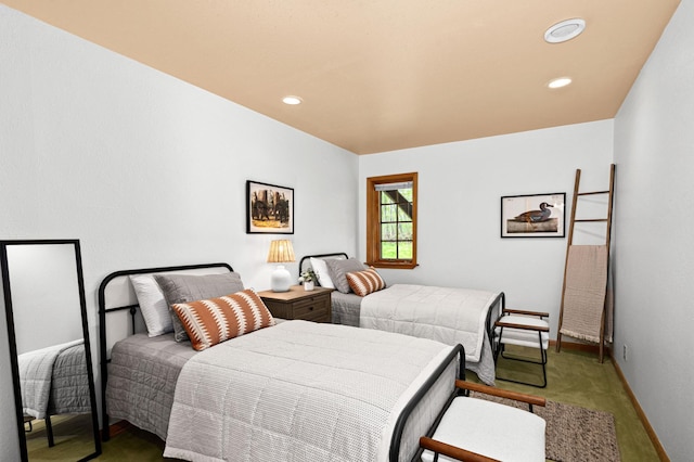 bedroom with carpet floors