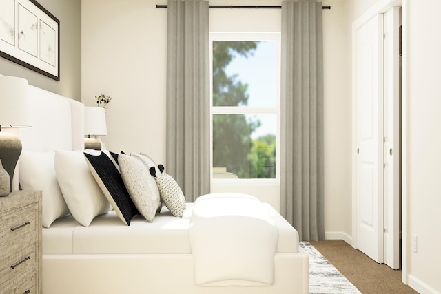 bedroom featuring carpet flooring