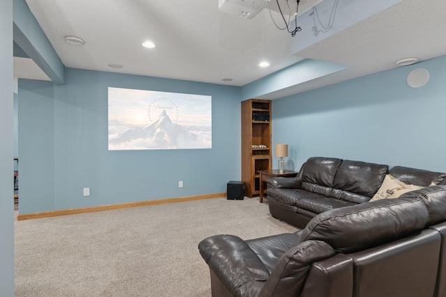 living room with carpet flooring