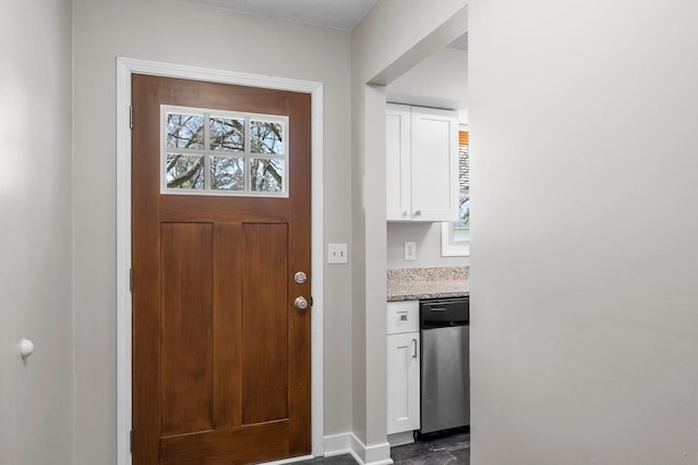 entryway with baseboards