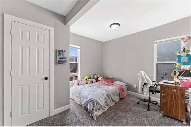 view of carpeted bedroom