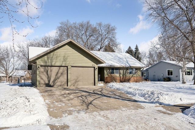 view of front of house with a garage