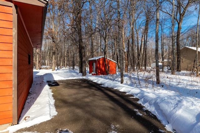 view of yard covered in snow