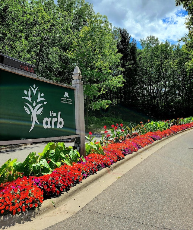 view of community sign