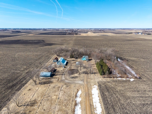 bird's eye view with a rural view