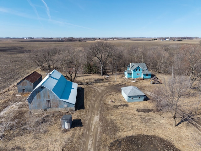 drone / aerial view with a rural view