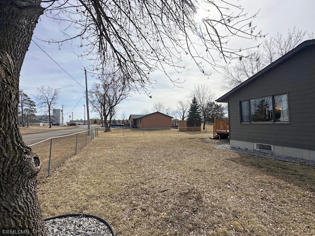 view of yard featuring fence