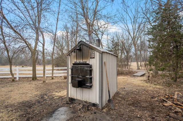 view of shed