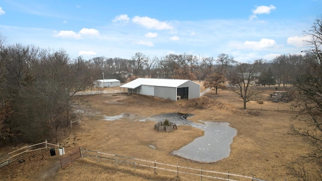 aerial view with a rural view