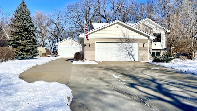 view of snow covered property