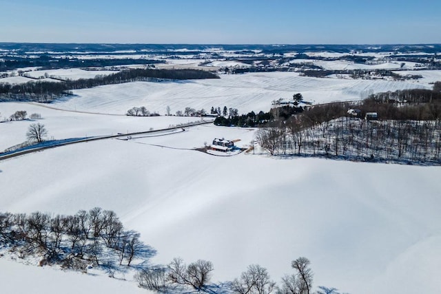 view of snowy aerial view