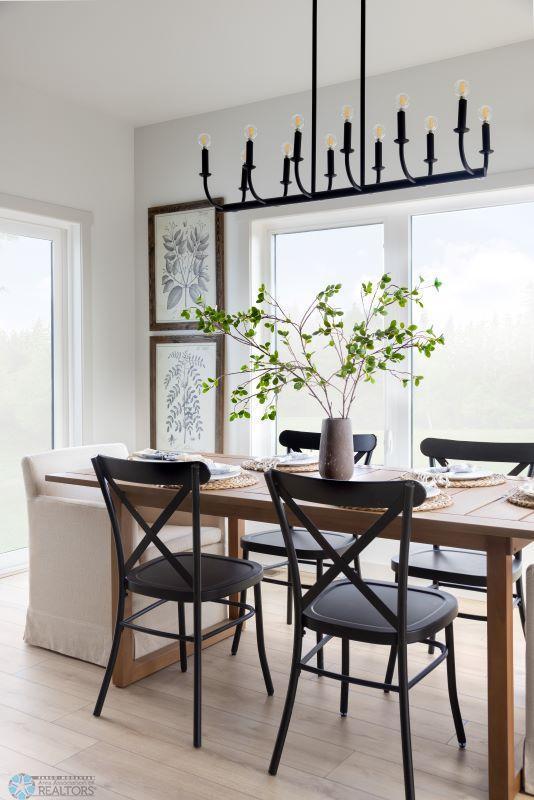 dining room with light hardwood / wood-style flooring