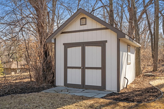 view of shed