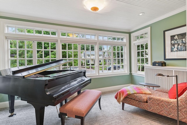 4943 Dupont Ave S, Minneapolis, MN 55419 - living area featuring carpet and crown molding