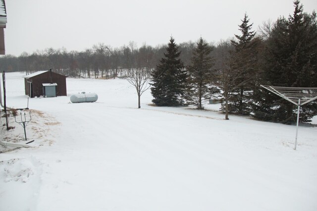 view of snowy yard