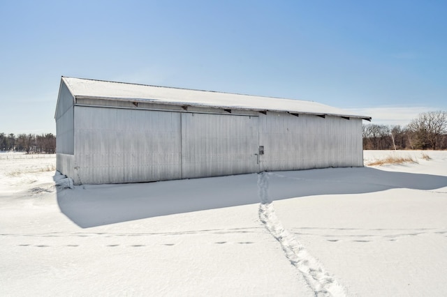 view of snow covered structure