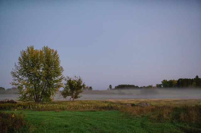 view of yard with a rural view