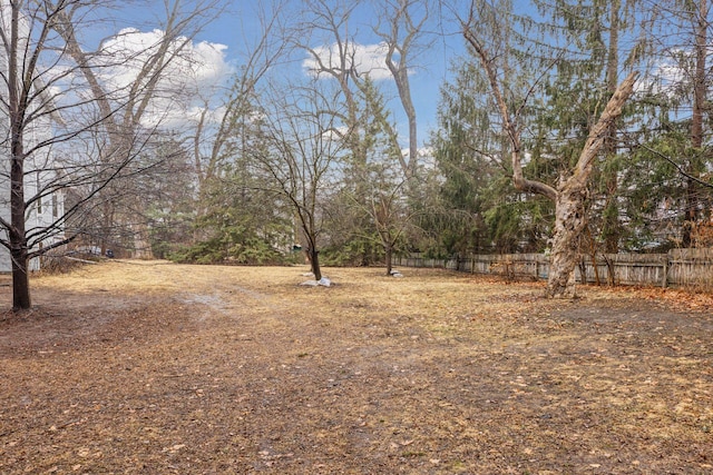 view of yard featuring fence