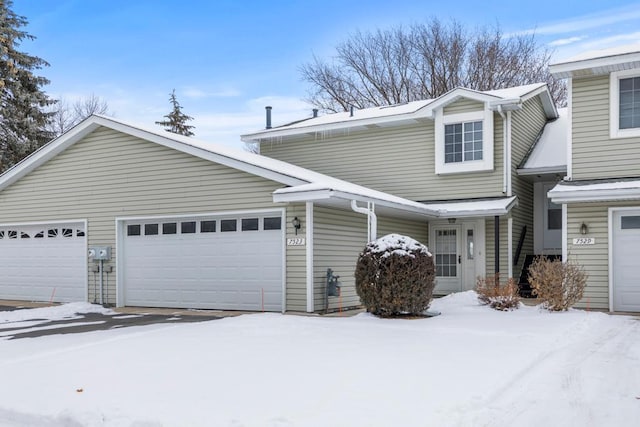 view of front of home with a garage