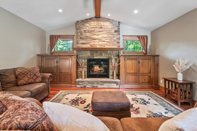 6388 Jasmine Ave N, Stillwater, MN 55082 - living room featuring light wood-type flooring, plenty of natural light, a fireplace, and recessed lighting