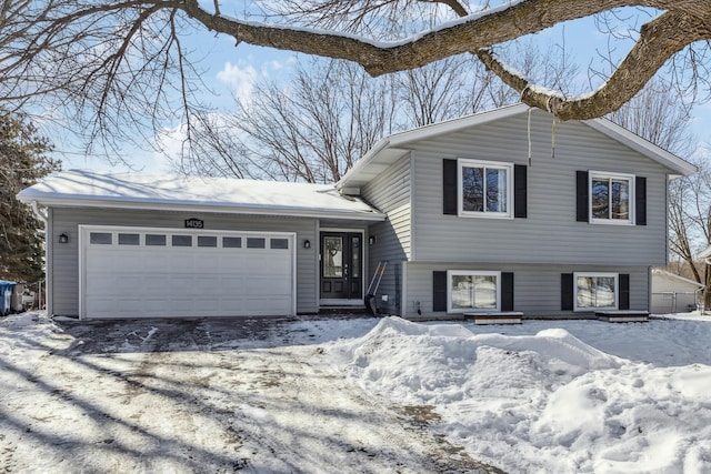 tri-level home featuring a garage