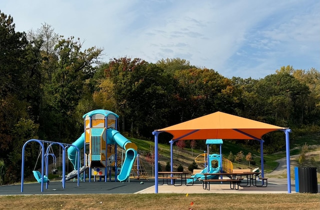 view of play area with a lawn