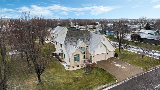 aerial view with a residential view