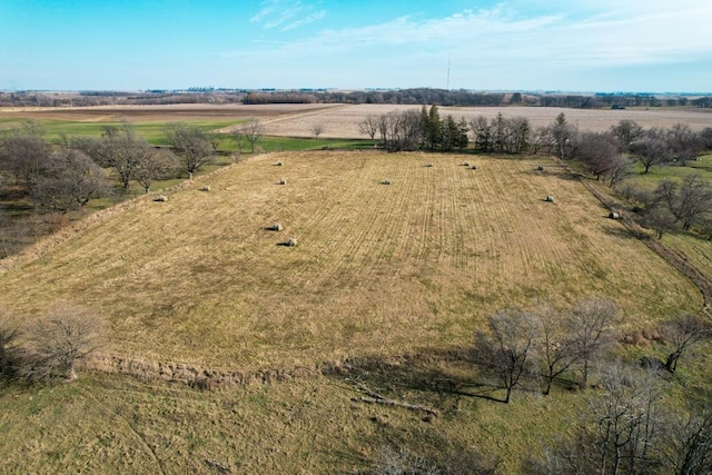 drone / aerial view with a rural view