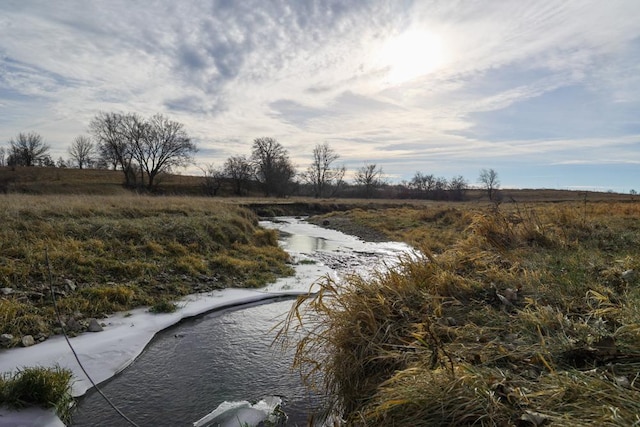 water view featuring a rural view