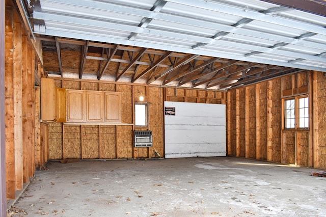 garage with heating unit