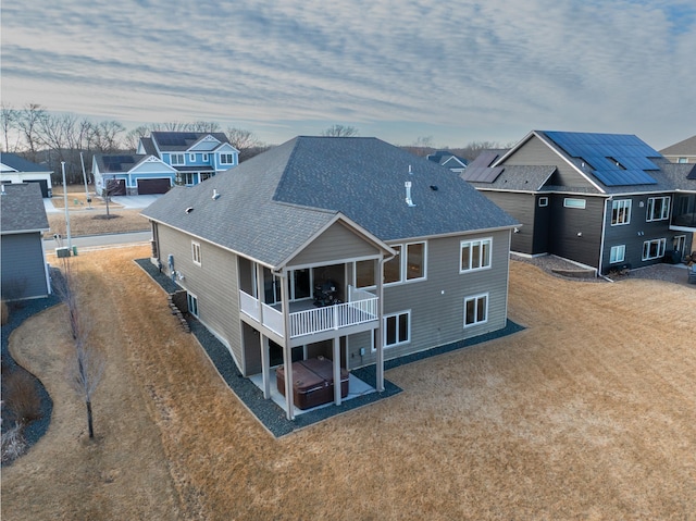 drone / aerial view with a residential view