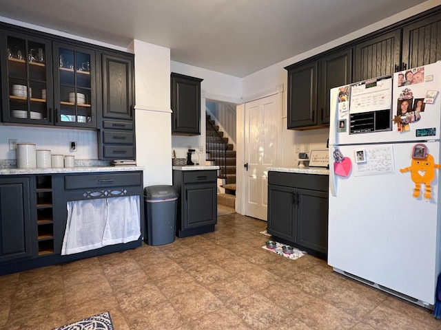 kitchen with white refrigerator