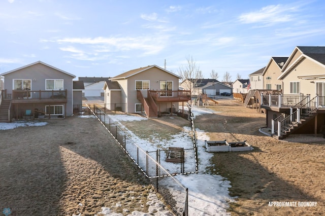 view of yard featuring a gate, a residential view, and stairway