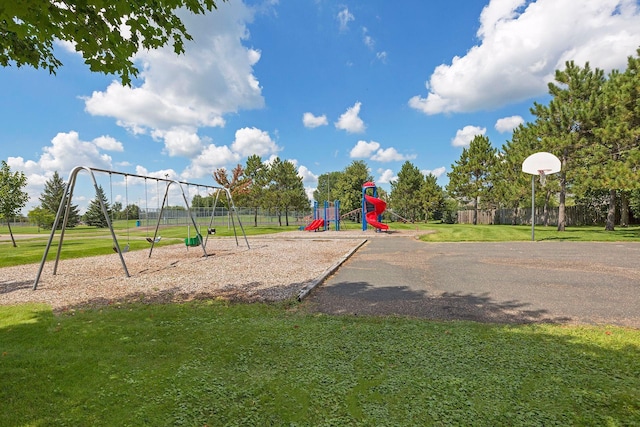 community playground with a yard