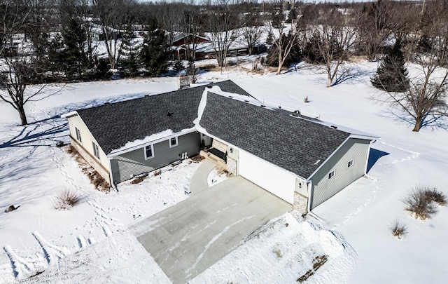 view of snowy aerial view