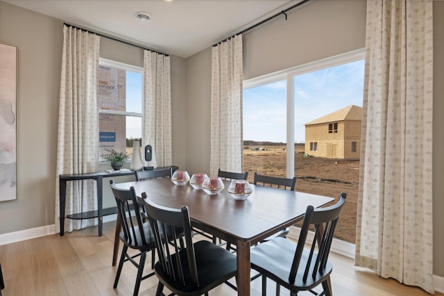 dining area featuring light hardwood / wood-style flooring