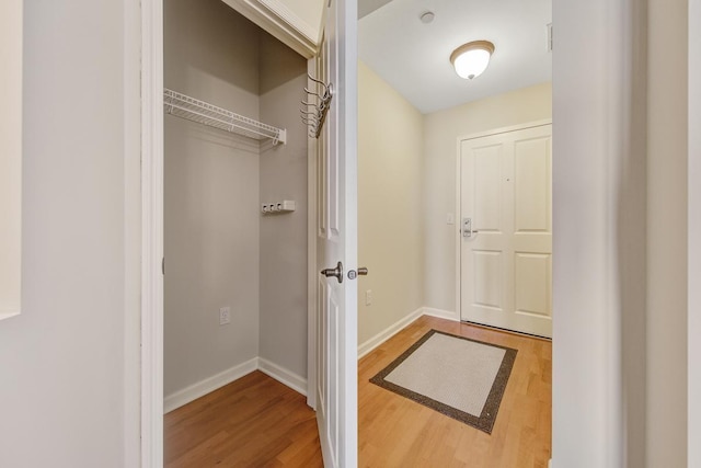 interior space with hardwood / wood-style floors