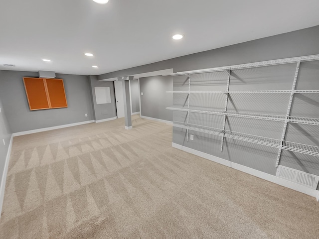 1447 Juliet Ave, Saint Paul, MN 55105 - finished basement featuring light carpet, recessed lighting, and baseboards
