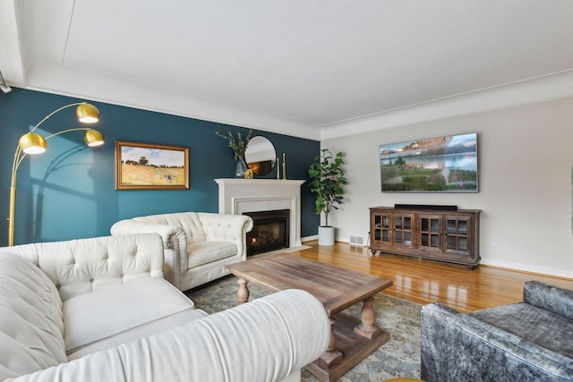 living room featuring hardwood / wood-style flooring