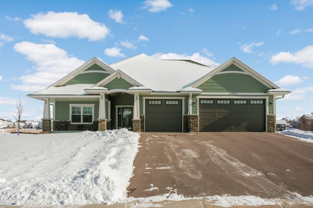 craftsman-style house with a garage