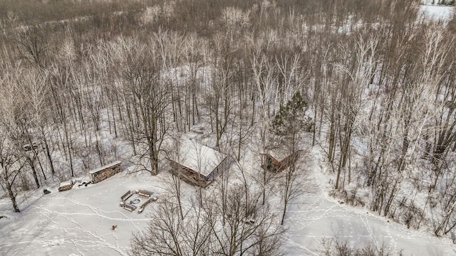 view of snowy aerial view