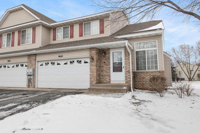 view of front of house with a garage