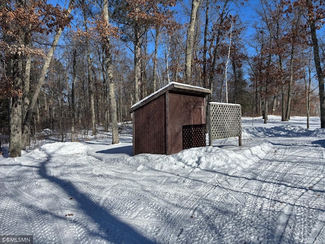 view of snow covered structure