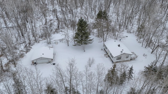 view of snowy aerial view