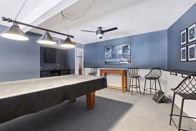 6213 Saint Croix Trl N Unit 102, Oak Park Heights, MN 55082 - game room featuring ceiling fan and a textured ceiling