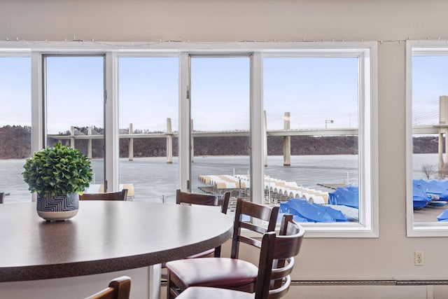 6213 Saint Croix Trl N Unit 102, Oak Park Heights, MN 55082 - dining area with a water view