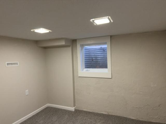 basement with carpet