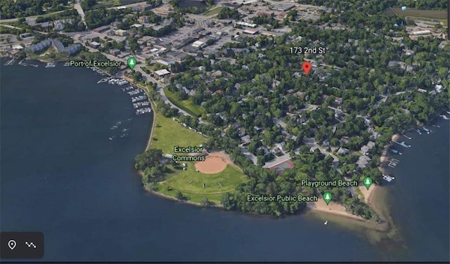 351 Morse Ave, Excelsior, MN 55331 - aerial overview of property's location featuring a large body of water