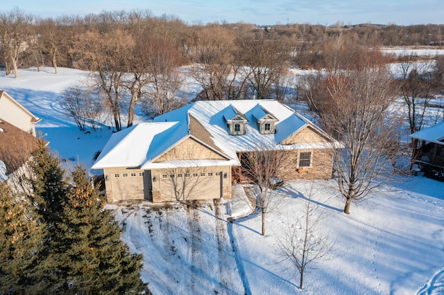 view of snowy aerial view