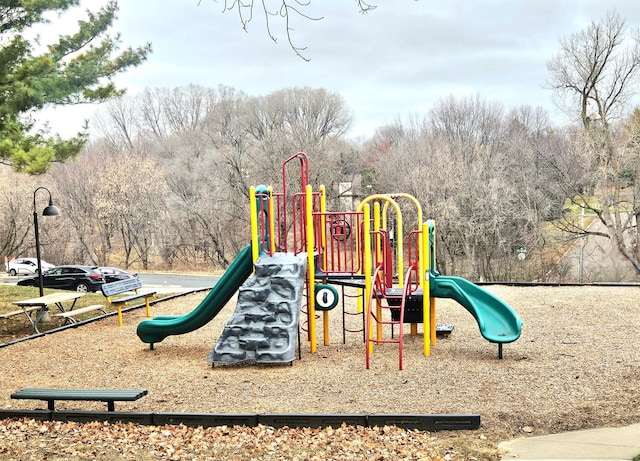 view of community jungle gym